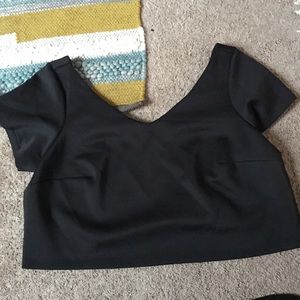 Short Sleeve dressy crop top 18W